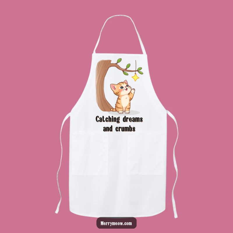 Funny Tabby Kitten Star Apron: Whimsical Kitchen Fun Funny Gift