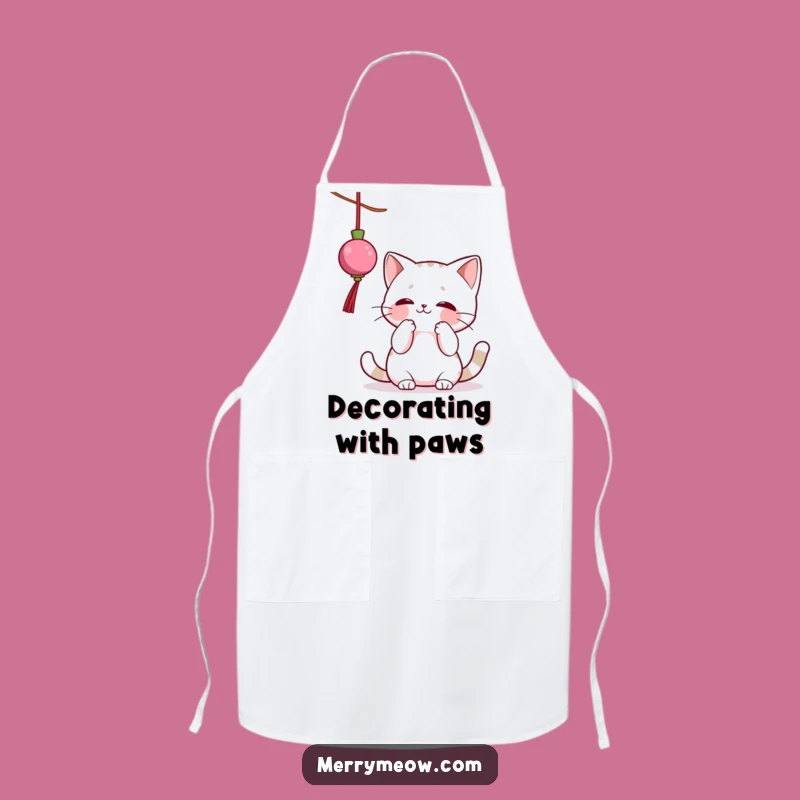 Funny Cat Ornament Batting Apron: Hilarious Kitchen Essential for Cat Lover Chefs