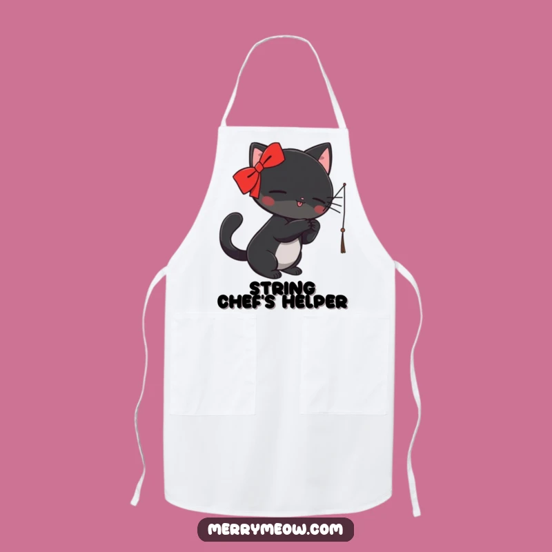 Funny Black Cat Apron: Playful Kitchen Feline, Perfect Funny Gift for Cooks!