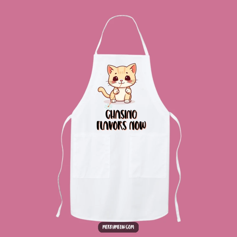 Funny Kawaii Laser Cat Apron: Playful Kitchen Chase Gift