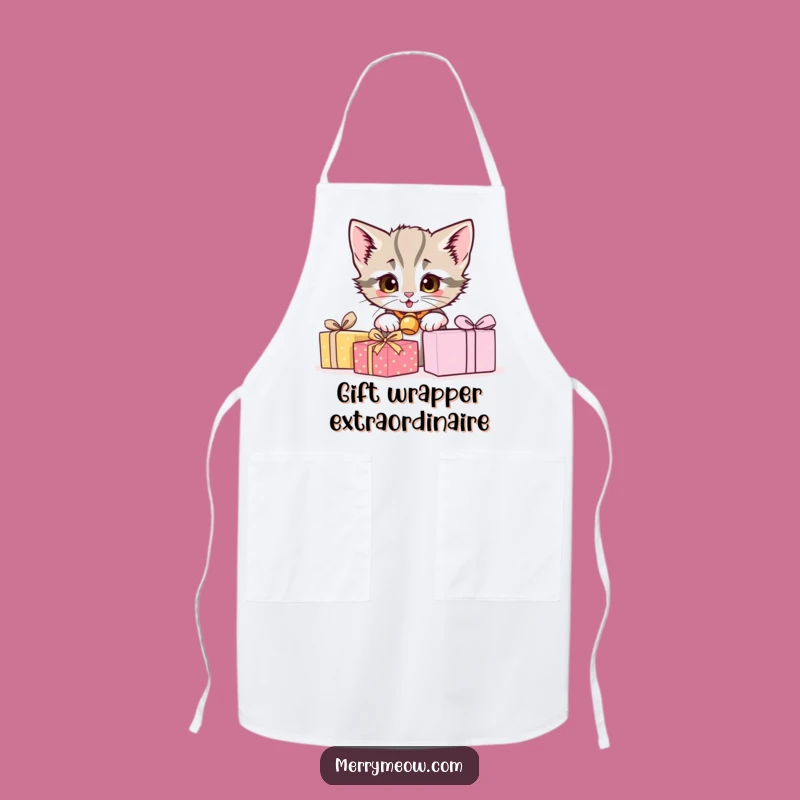 Funny Kitten Peeking Apron - Kitchen Fun & Perfect Gift