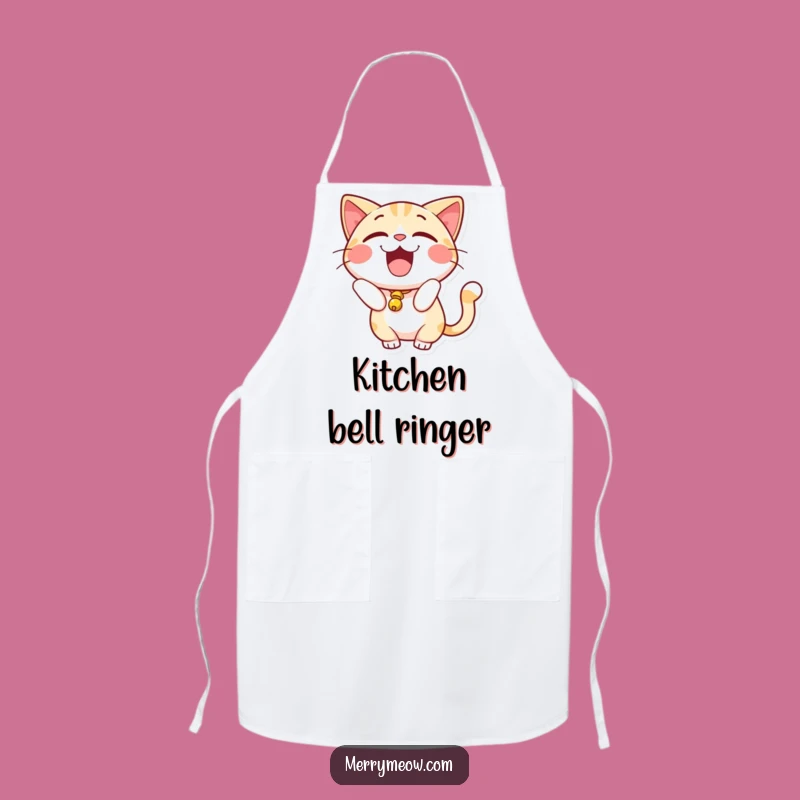 Funny Excited Cat Bell Tail Apron: Cook with a Jingle, A Hilarious Gift!
