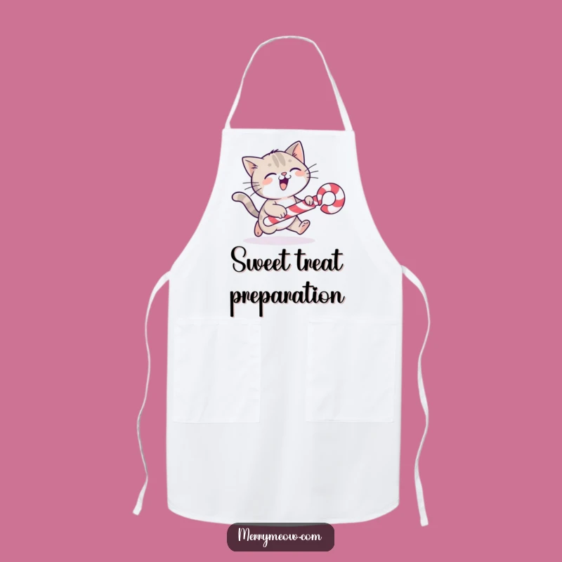 Funny Cat Candy Cane Apron: Festive Holiday Baking Fun!