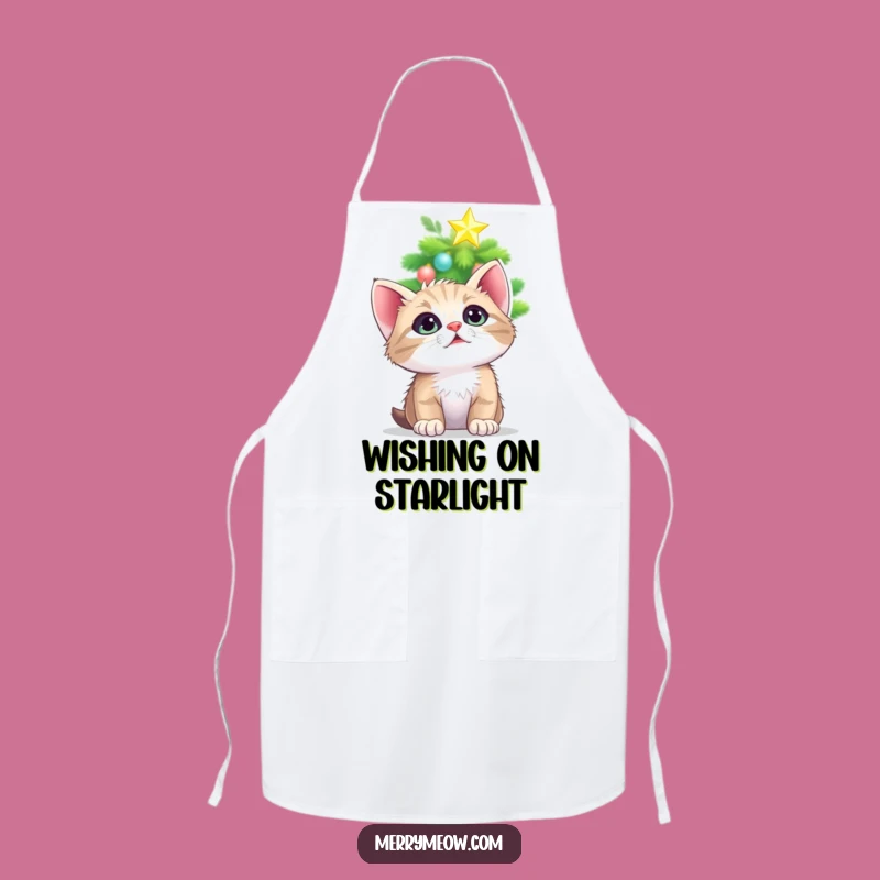Funny Kitten Christmas Star Apron: Festive Kitchen Magic Funny Gift