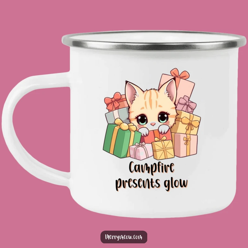 Funny Curious Cat Present Camping Mug - Durable & Hilarious Holiday Gift