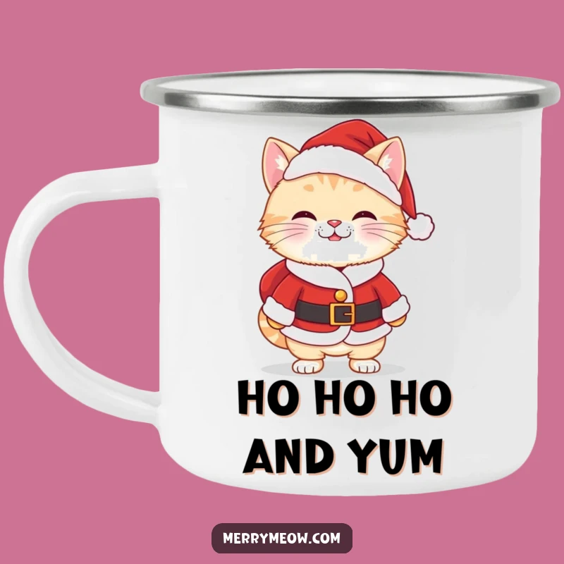 Funny Kawaii Santa Cat Camping Mug: Cheeky Grin, Durable & Hilarious Gift