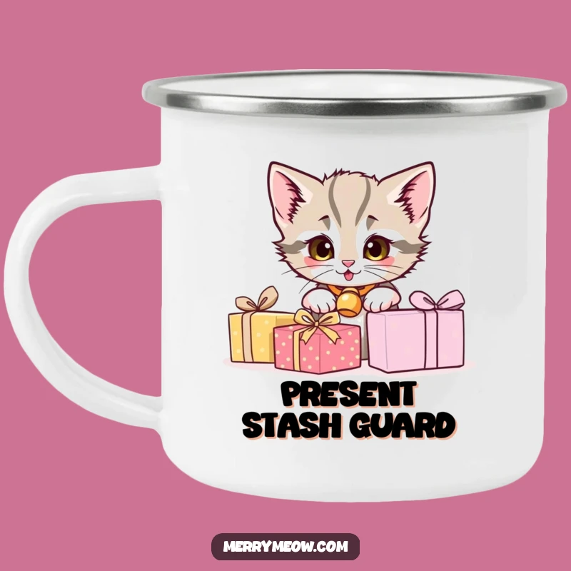 Funny Kitten Peeking Camping Mug - Adventure Ready & Perfect Gift