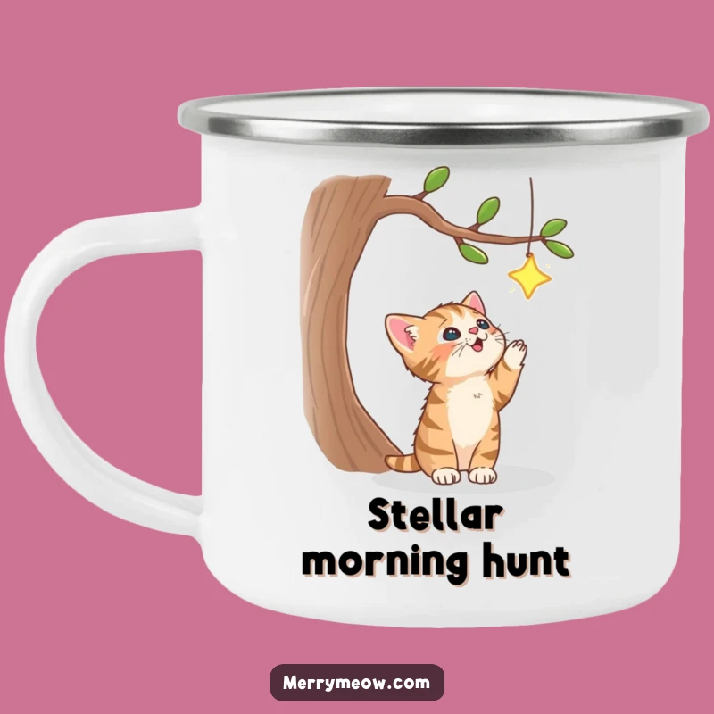 Funny Tabby Kitten Star Camping Mug: Adventure Fuel Funny Gift