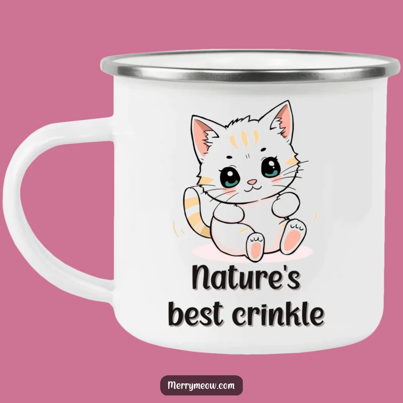 Funny Cat Wrapping Paper Camping Mug: Hilarious Outdoor Fun for Cat Lovers