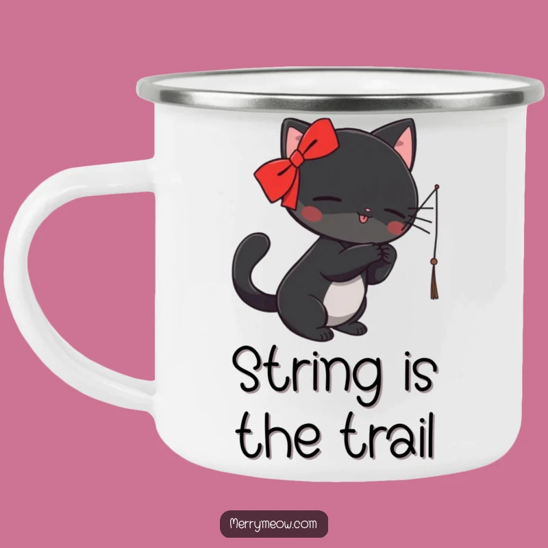Funny Black Cat Camping Mug: Playful Outdoor Feline, Perfect Funny Gift!