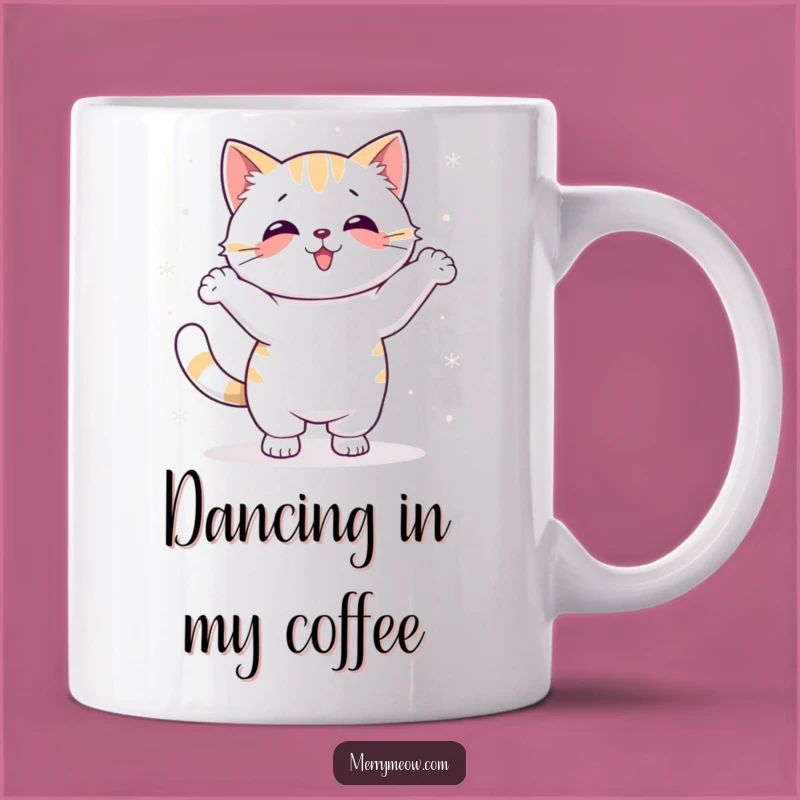 Funny Kawaii Snow Dance Cat Mug: Silly Moves, Perfect Winter Gift