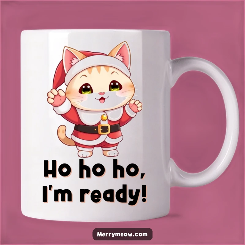 Funny Christmas Cat Santa Mug: Cheerful Wave Gift For Cat Lovers