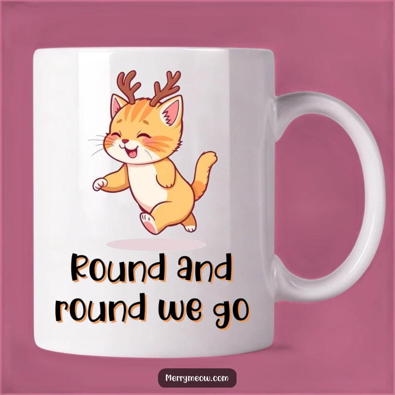 Funny Ginger Kitten Reindeer Mug - Holiday Glee & Perfect Gift
