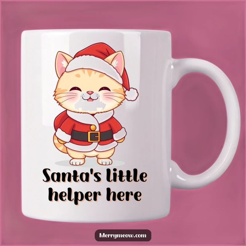Funny Kawaii Santa Cat Mug: Cheeky Grin, Perfect Christmas Gift for Cat Lovers