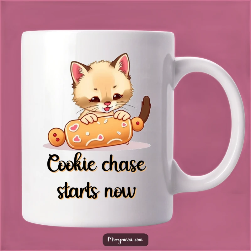 Funny Siamese Kitten Cookie Play Mug: Festive Feline Fun Funny Gift