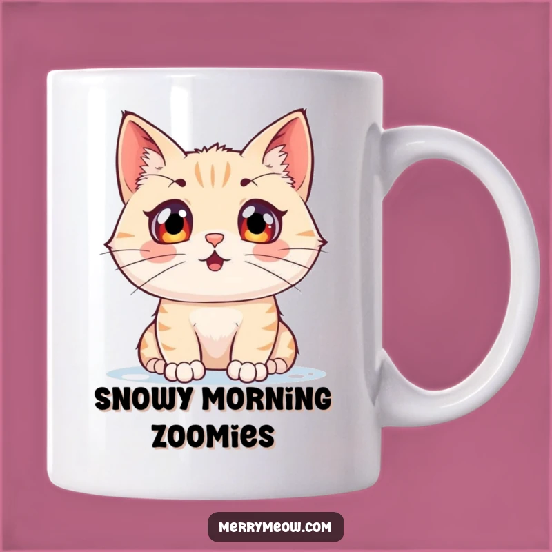 Funny Snow Watching Cat Mug: Hilarious Winter Wonder Gift for Cat Lovers