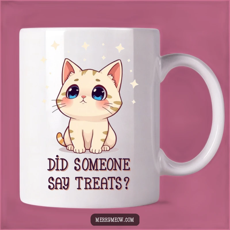 Funny Surprised Cat Twinkling Lights Mug, a Hilarious Gift for Holiday Wonder