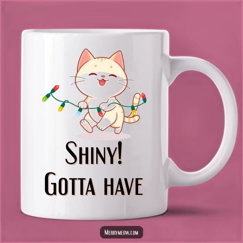 Funny Cat Christmas Lights Mug - Hilarious Feline Holiday Fun!