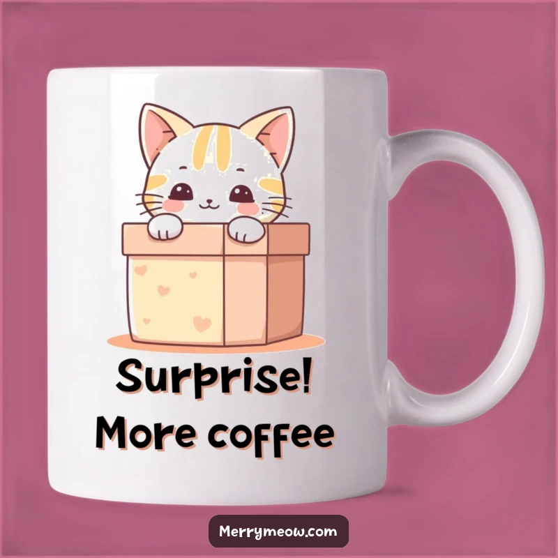 Funny Happy Cat Gift Box Mug: Unwrap Joy with This Hilarious Cat Lover Gift