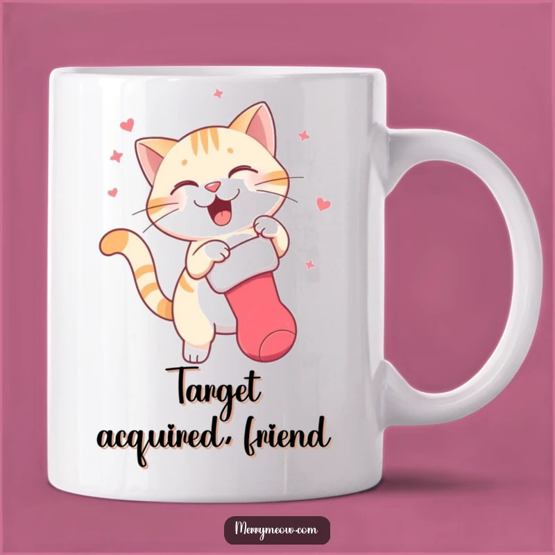Funny Swatting Cat Stocking Mug: Hilarious Feline Holiday Toy Gift