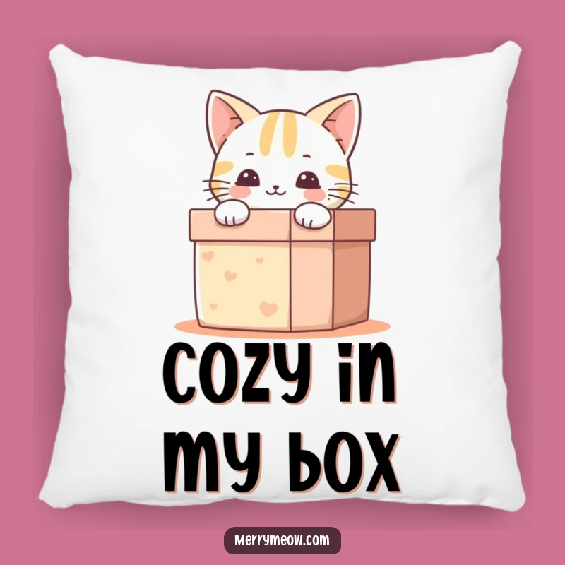 Funny Happy Cat Gift Box Pillow: Cuddle Up with Joy, The Purrfect Funny Gift!
