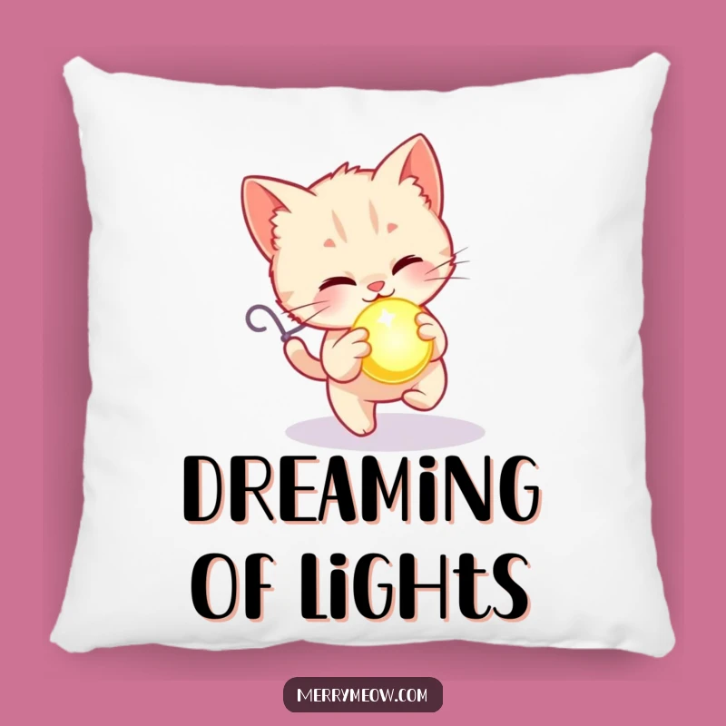 Funny Kitten Ornament Chase Pillow: Snuggle Up with Festive Cheer