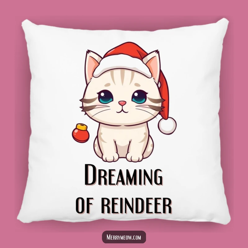 Cozy Funny Kawaii Santa Cat Pillow: Festive Holiday Cushion Gift
