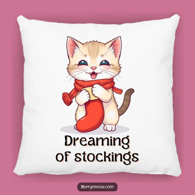 Funny Kitten Stocking Pillow - Soft & Festive Comfort Gift!