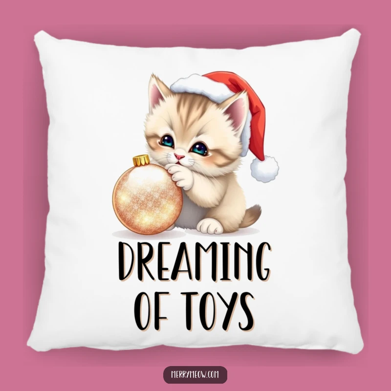Funny Kitten Santa Hat Pillow: Cozy Christmas Companion, a Soft Funny Gift!