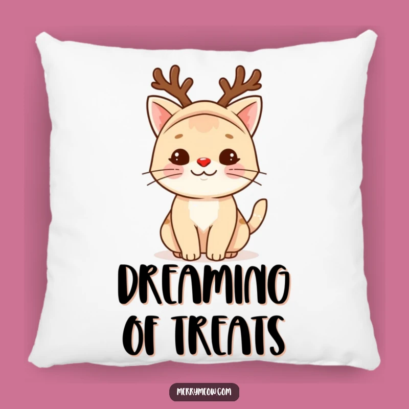 Funny Reindeer Cat Pillow: Cozy Comfort with Holiday Humor