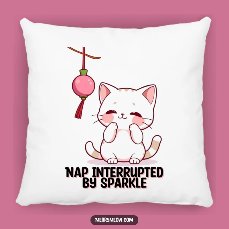 Funny Cat Ornament Batting Pillow: Cozy & Hilarious Accent for Cat Lover Homes