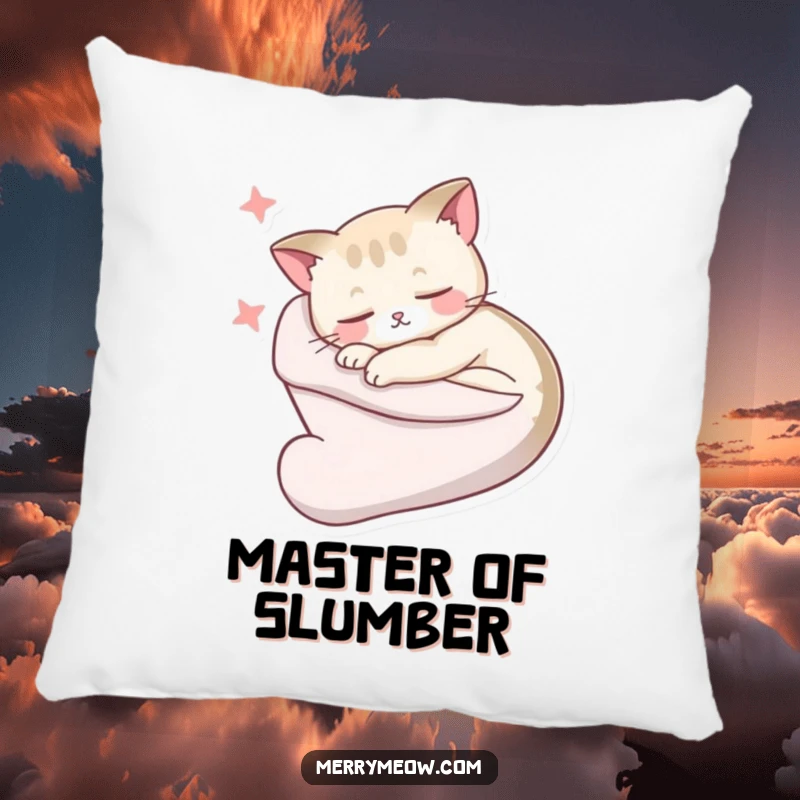 Funny Pillow: A hilariously content cat sleeps soundly within a stocking, embodying pure, cozy, sleepy charm.