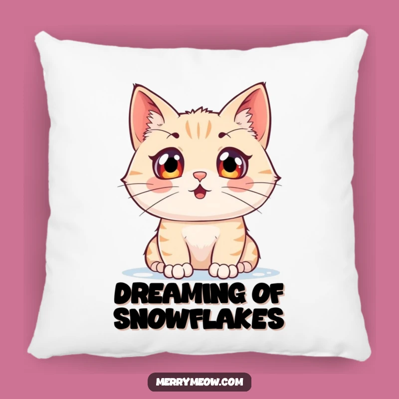Funny Snow Watching Cat Pillow: Cozy & Hilarious Accent for Winter Fans