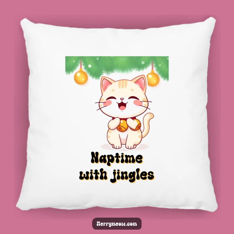 Funny Kawaii Jingle Bell Cat Pillow: Cozy Comfort, Adorable Funny Gift