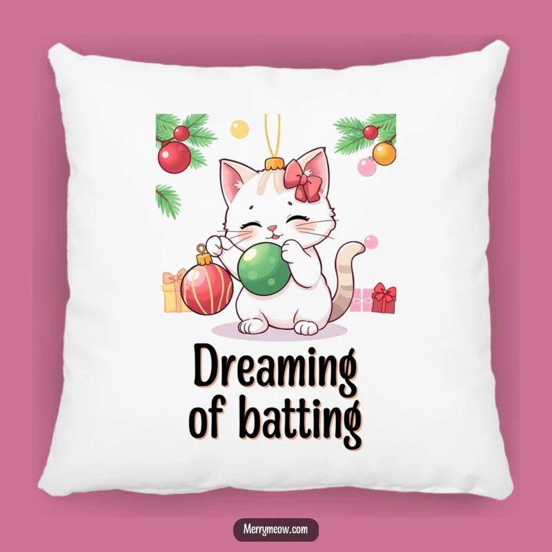 Soft Funny Cat Ornament Pillow - Playful Batting Comfort, Cozy Holiday Funny Gift