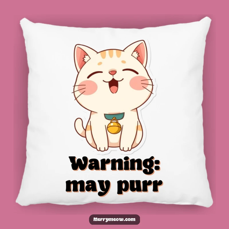 Funny Content Cat Pillow: Soft Purring Kitty Cushion, Adorable Humorous Home Decor Gift