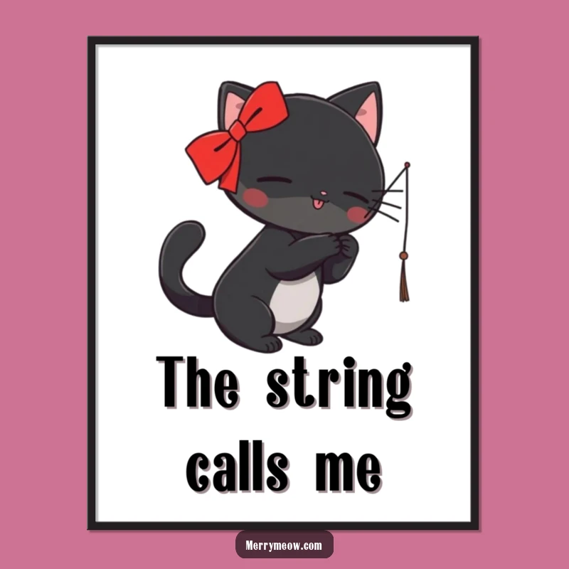 Funny Black Cat Digital Art: Playful Feline Print, Charming Funny Gift!