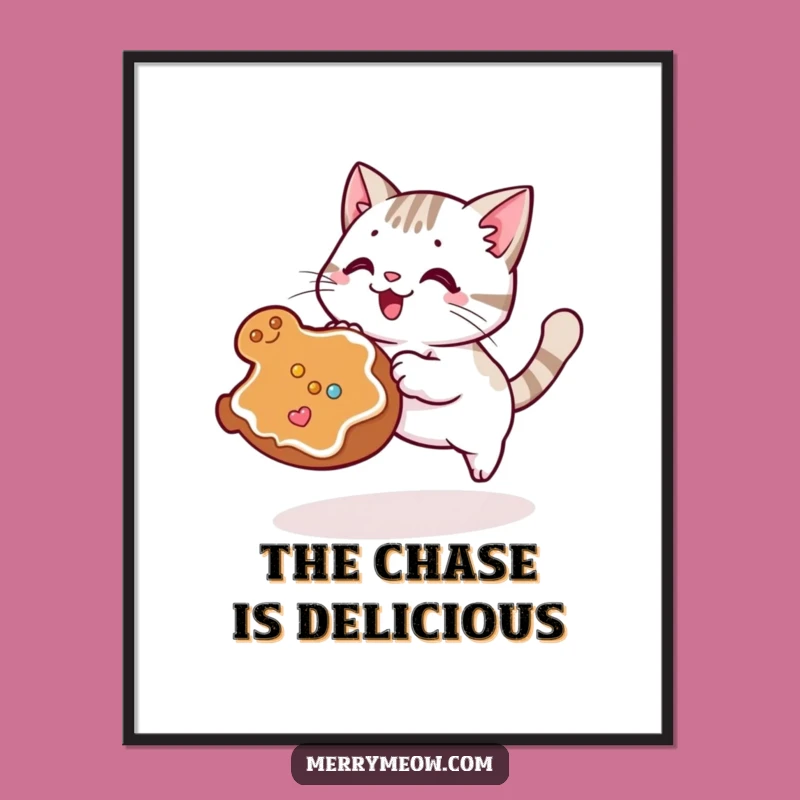 Funny Cat Cookie Pounce Digital Art: Instant Joy, Perfect Funny Gift