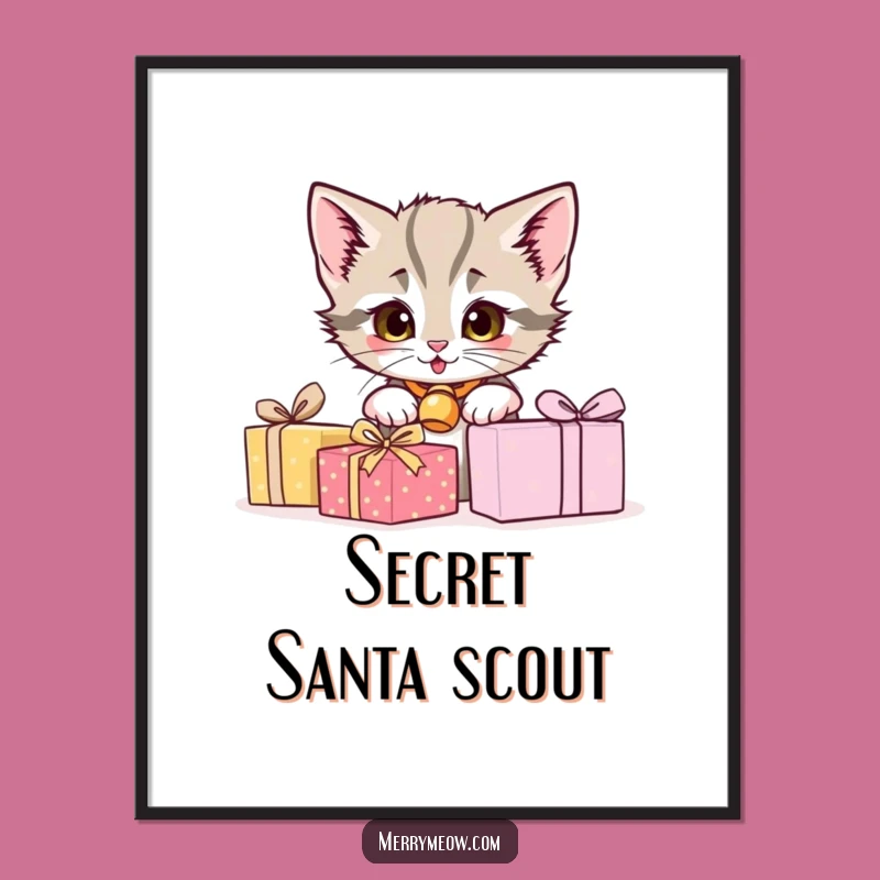 Funny Kitten Peeking Digital Art Print - Instant Charm & Perfect Gift