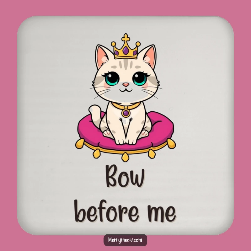 Funny Regal Cat Coaster: Royal Feline Protection, Hilarious Funny Gift for Tables!