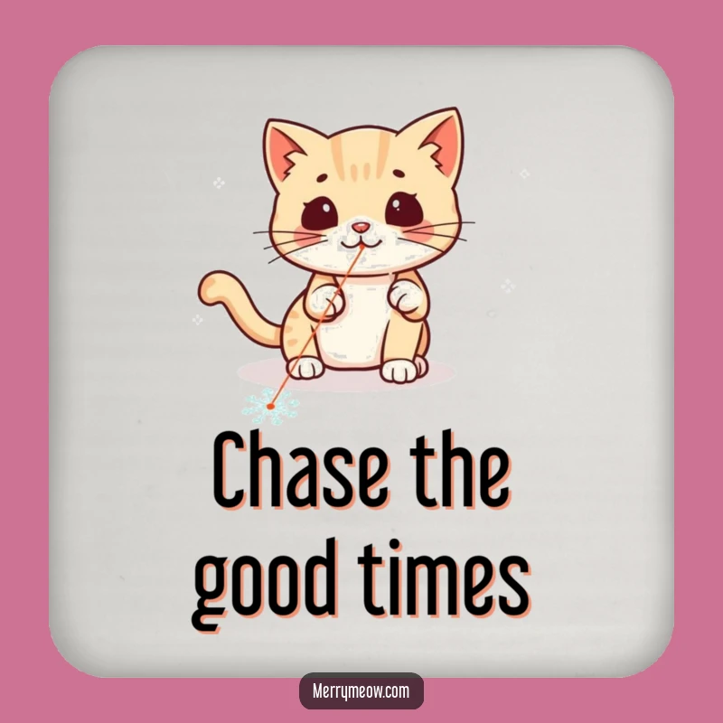 Funny Kawaii Laser Cat Coaster: Playful Drink Protection Gift