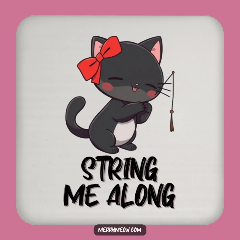 Funny Black Cat Coaster: Playful Feline Protection, Hilarious Funny Gift!