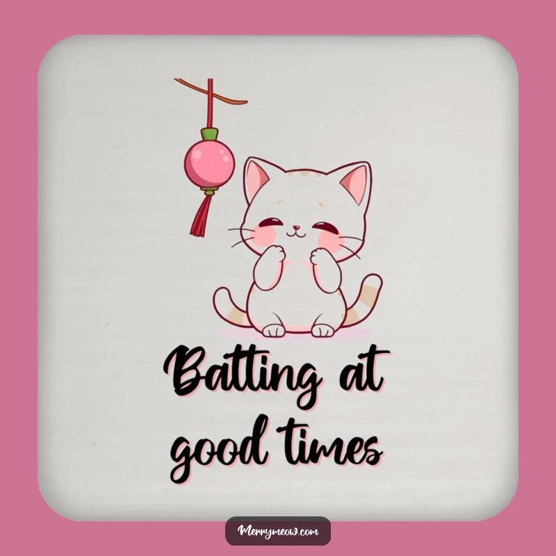 Funny Cat Ornament Batting Coaster: Protect Surfaces with Hilarious Feline Flair