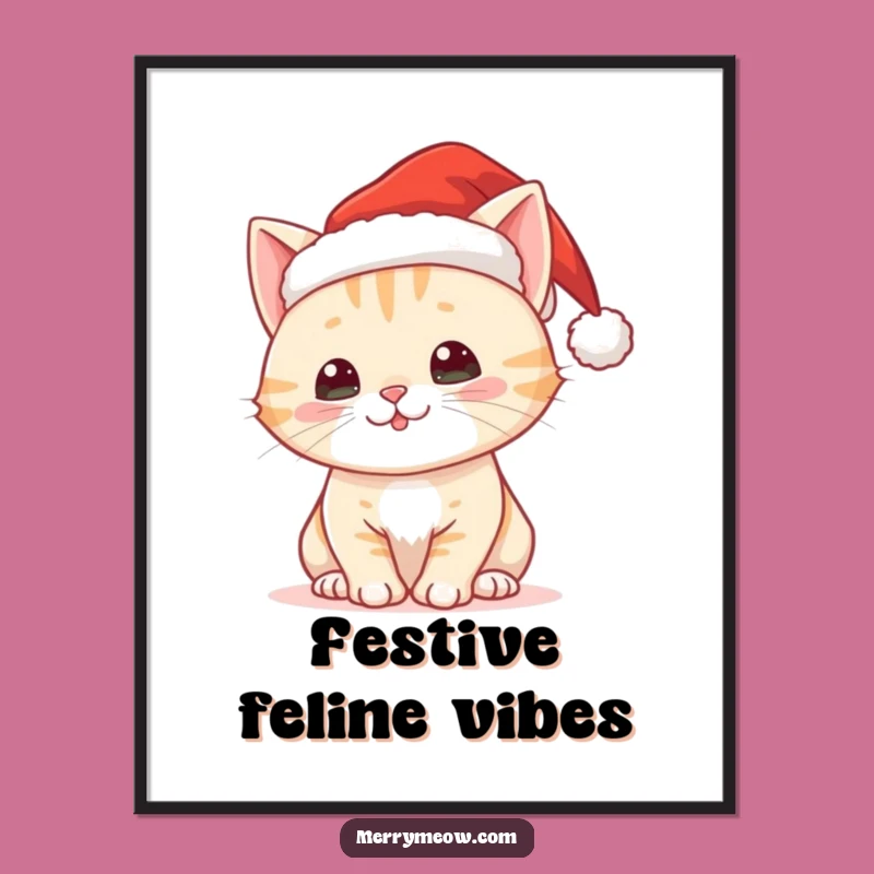 Funny Christmas Cat Poster: Festive Feline Fun for Your Walls