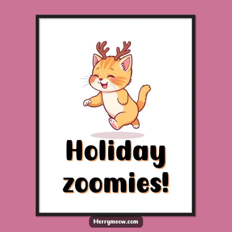 Funny Ginger Kitten Poster - Festive Art & Perfect Gift