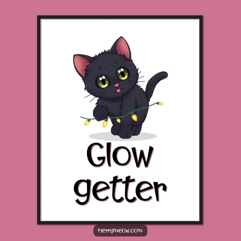 Funny Black Kitten Poster - Playful Art & Perfect Gift