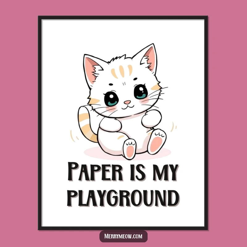 Funny Cat Wrapping Paper Poster: Hilarious Feline Art for Holiday Decor