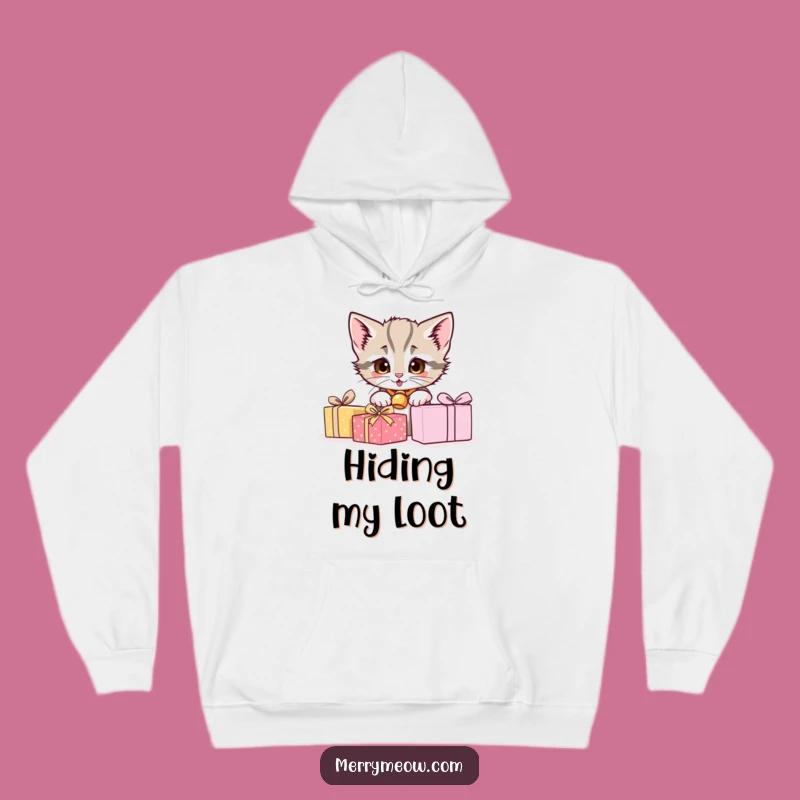 Cozy Funny Kitten Peeking Hoodie - Warmth, Humor & Perfect Gift
