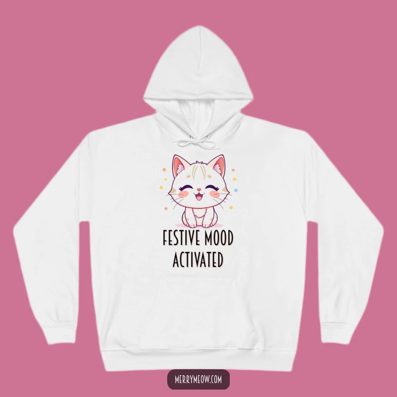 Funny Cat Tinsel Hoodie: Cozy Character Sweatshirt, Festive Gift for Cat Lovers