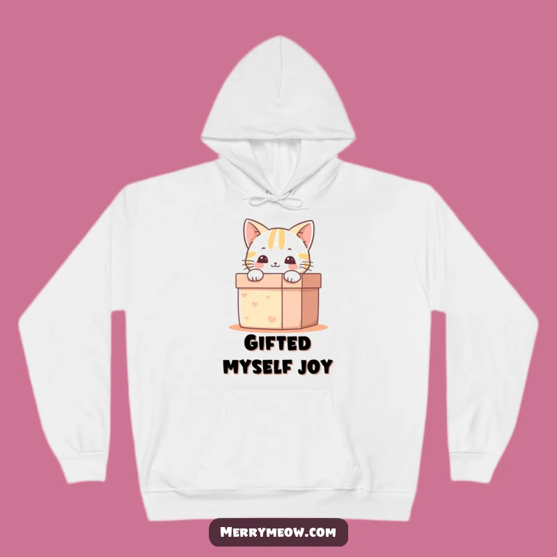 Funny Happy Cat Gift Box Hoodie: Cozy Up with Cuteness, The Purrfect Funny Gift!